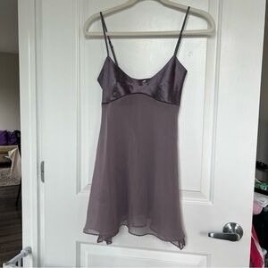 Victoria’s Secret Grey Purple Satin Cami Babydoll Tank Top